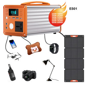 200W 300W 400W 500W 168Wh 252Wh 225Wh 336Wh Portable <b>Power</b> <b>Station</b> LiFePo4 Battery with 30W <b>Solar</b> Panel for Outdoor Camping - Product Image 2