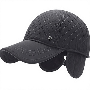 Casquette de baseball matelassée pour homme avec cache-oreilles, en toile rembourrée, réglable, pour sports de plein air, logo personnalisé - Product Image 1