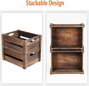 Quá Khổ Thùng Gỗ Để Lưu Trữ, Gỗ Sữa Thùng Trang Trại Màu Nâu Cổ Điển, Vinyl Ghi Lưu Trữ Thùng - Product Image 5