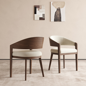 JP nuevo estilo Silla de comedor de madera maciza roble/Fresno moderno tapizado Silla de brazo SILLA DE Hotel para restaurante madera cuero - Product Image 4