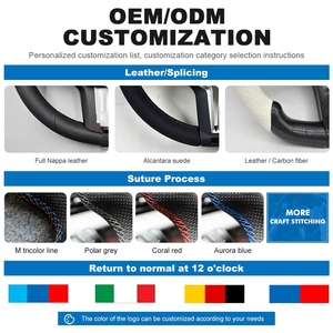 พวงมาลัยแบบฐานแบนสำหรับ BMW พร้อมแถบตรงกลางตำแหน่ง 12 นาฬิกา ตรงตามกับถุงลมนิรภัยและโมดูลเดิม - Product Image 4