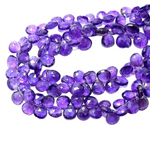 Perles en Pierre d'Améthyste Violette Naturelle, Forme Poire Facettée, pour la Fabrication de Bijoux, Vente en Gros, Bricolage - Product Image 4