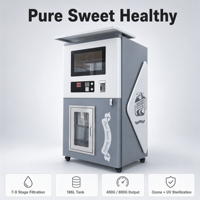 Distributeur d'eau commercial 400G 800G avec purification RO, ozone et UV, station de remplissage en libre-service, fonctionnant par pièces et cartes