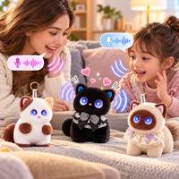Mainan Kucing Premium Berisi Isian, Dapat Berbicara, Dengan Mata Ekspresif, Diaktifkan Sentuhan, Memberikan Umpan Balik Emosional, Cocok untuk Toko Hadiah Liburan
