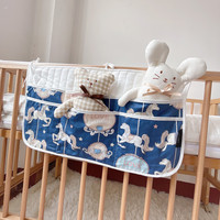 Sac de rangement en gaze de coton pur matelassé de Style coréen lit de bébé rangement suspendu pour nouveau-né poussette fournitures nouveau stockage de vêtements