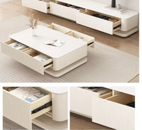 Meubles de Salon de Luxe Moderne Minimaliste, Ensemble Meuble TV avec Cheminée et Tiroir