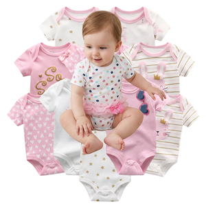 New Cute Bamboo Fiber Footed Baby Spring Romper Snap Button Solid Pattern Unisex Manufacturer Wholesale OEM Supplier - Product Image 1