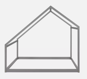 2024 vente chaude lits pour enfants pleine taille conception unique auvent en bois massif cadre ouvert <span class=keywords><strong>gris</strong></span> - Product Image 5