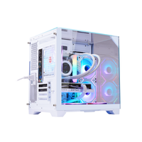 Nouveauté Boîtier d'ordinateur PC tour M-ATX en verre trempé Vue complète Boîtier de jeu PC Refroidissement par eau Boîtier de jeu PC