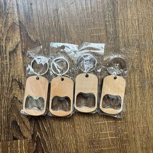 Promotion Wood Beer Bottle Keychain Blanks Wedding <b>Gift</b> Opener With Custom Logo - Product Image 4