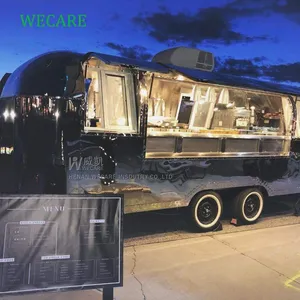 WECARE Mobil Airstream Remorque Makanan Ringan Pizza Makanan Cepat Saji Truk Katering Baja Nirkarat Kopi Makanan Trailer untuk Dijual
