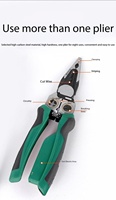 Pince multifonction 8-en-1 pour électricien avec testeur de tension, pince à sertir à bec effilé et coupe-fil pour fendre et enrouler les fils