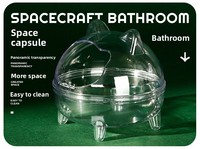 Toilette pour hamster en ABS, bac à urine anti-odeur, entièrement transparent, anti-éclaboussures, réutilisable, écologique, durable