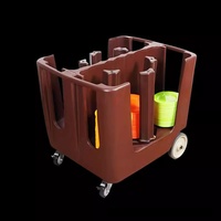 Chariot de rangement pour assiettes de buffet de restaurant, chariot à assiettes en plastique réglable, chariot de cuisine, support à assiettes
