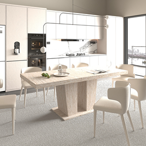 Tavolo da Pranzo Rettangolare Allungabile in Legno per 6-10 Persone, Costruzione in Legno Massello, Design Moderno, Durevole, <span class=keywords><strong>Dimensioni</strong></span> 160-200cm - Product Image 6