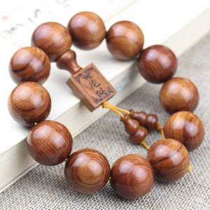 สร้อยข้อมือไม้โรสวูดอินโดนีเซีย 20 มม- 12 เม็ดรูปทรงลูกบอลสไตล์ชาติพันธุ์เครื่องประดับพิธีกรรมทางศาสนา - Product Image 1