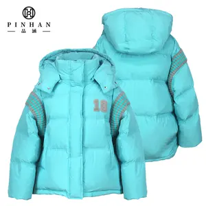 Jaket Puffer wanita biru langit kualitas tinggi desain quilt gaya muda Vintage dengan mantel wanita panjang kerah pita kasual