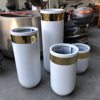 Pot Bunga Lantai Modern dari Baja Tahan Karat, Pot Tanaman Dekoratif Besar untuk Dalam/Luar Ruangan, untuk Rumah, Taman, Pusat Perbelanjaan