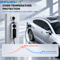 Chargeur EV portable Shineyou personnalisé 3,5 m, prise IEC 61851-1 Type 2, 16A/32A, 3,5/7/11/22KW, contrôle intelligent via l'application Tuya, 220V