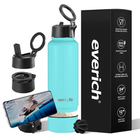 OEM ODM Hot Seller Bouteille d'eau isolée à double paroi en acier inoxydable à large ouverture avec couvercle magnétique support pour téléphone