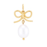 Gemnel argent sterling 925 mignon arc de corde personnalisé et pendentif collier de perles d'eau douce charme