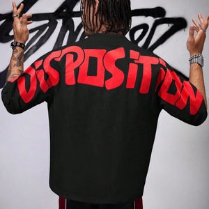 Camiseta de Cuello Redondo Casual Oversize de Manga Corta con Estampado Digital Gráfico de Letras Estilo Hip-Hop para Hombre de Street Factory - Product Image 2