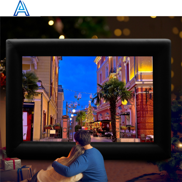 China Custom 4:3 Size 12 / 13 / 14 / 15 / 16 / 17 / 18 / 20 Feet Outdoor Inflatable Cinema Movie Film Projector Screen
