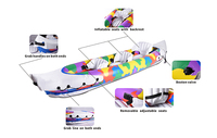 Kayak Memancing Tiup SUNSHINE 3 Orang Bahan PVC Perahu Sport Apung untuk Penggunaan Luar Ruangan Termasuk Dayung & Pompa