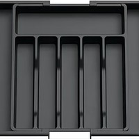 Boîte de rangement réglable pour vaisselle de ménage, étagère à vaisselle, rangement intégré pour couteaux, boîte de rangement en plastique couleur argent
