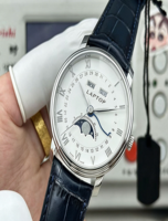 Montre mécanique automatique pour homme de marque haut de gamme, luxe, mode, haute qualité, cadran blanc, calendrier, semaine, phase de lune, multifonction