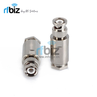 INERGEK BNC-J-7 Kit de 5 connecteurs coaxiaux RF mâles BNC de type assemblé pour câble LMR400 50-7, nickelés, type droit