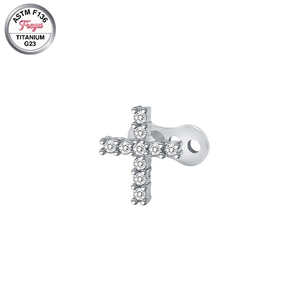 M1.2 ASTM F136 Titane Micro Filetage Interne Fin Croix Cœur Ancrage Dermal Bijoux de Piercing pour le Corps et le Visage Prix de Gros - Product Image 5