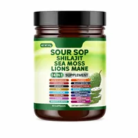 Complément Adaptogène 24-en-1 : Capsules de Corossol, Shilajit, Mousse de Mer, Crinière de Lion pour la Santé Immunitaire, Énergétique et Cérébrale – 60 Comprimés – Adulte – OEM ODM
