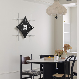 WOZOOM Geometric Wall <b>Clock</b> Quartz <b>Battery</b> Powered Single Face For Living Room Home Use - Product Image 3