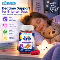 Gummies de sommeil pour enfants à marque privée, mélatonine 0,5 mg + L-théanine, emballage personnalisé disponible pour le soutien du sommeil des enfants, OEM