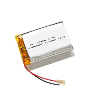 Bateria de polímero de lítio recarregável, fabricante da china 103450 1800mah