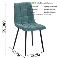 Chaise de salle à manger en velours doux avec motif diamant capitonné, minimaliste et confortable, pour résidentiel, restaurant et café commercial