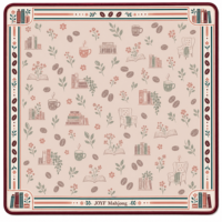 Alas Meja Mahjong Motif Buku Vintage Neoprene Anti Slip Lipat Tahan Air untuk Rumah