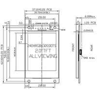 شاشة LCD TFT صغيرة مقاس 2 بوصة بدقة 240*320 مع وصلة SPI ورأس 8 دبابيس ولوحة PCB، شاشة LCD ملونة ST7789 4-SPI مقاس 2 بوصة من المصنع