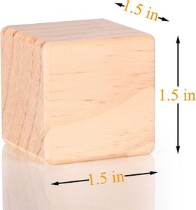 10pcs 1.5 inch gỗ tự nhiên khối chưa hoàn thành khối vuông với góc tròn đánh bóng khối gỗ cho hàng thủ công - Product Image 2