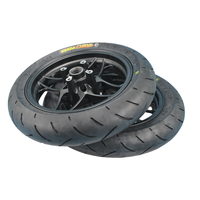 Ensemble de roues Supermotard en alliage pour moto de rue 2.15/2.5-12 avec pneus tubeless Kenda K702 90/90-12, 110/70-12, axe 15 mm