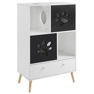 Sam's Pets 45 Inch Convertible Cat Tree <b>End</b> <b>Table</b> with Drawer Storage Dual Tier Cat Condo Plush Bed - Product Image 5