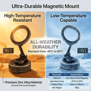 Durable Zinc Alloy Magnetic Phone Holder Vacuum Suction Base Mobile Phone Car Mount for Any Smooth Surface in the Car - Product Image 4