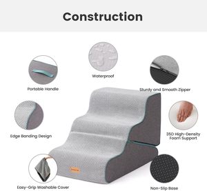 Scala e Rampa 2 in 1 per Animali Domestici, Pieghevole, per Divano e Letto, con Copertura Lavabile, Antiscivolo, Design Portatile - Product Image 4