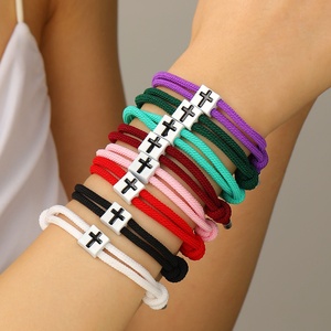 สร้อยข้อมือเชือกถักแบบปรับได้สไตล์ยุโรปอเมริกันแบบใหม่สำหรับคู่รัก - Product Image 1