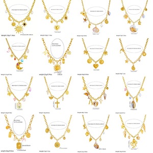 Collana con Catene Spesse in Acciaio Inossidabile e Ciondoli a Forma di Sole per Donne, Accessori Moda Impermeabili, Gioielli da <span class=keywords><strong>Collo</strong></span>, Regalo Femminile - Product Image 6