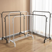 Séchoir à linge simple et moderne en acier au carbone Jiabeihao, pour balcon, chambre à coucher, rangement de vêtements suspendus, manteau, chapeau, pliable, sur pied