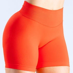 Vente en gros d'usine, pantalon de yoga trois pièces sans couture, taille basse, effet lifting des fesses, plissé - Product Image 4