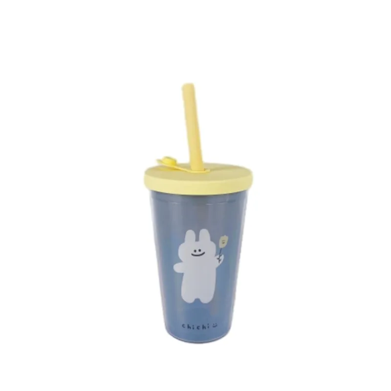 휴대용 사용자 정의 유치원 480ml 귀여운 만화 머그잔 학생용 재사용 콜드 컵