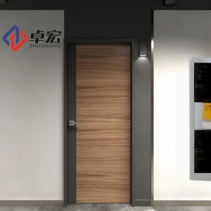 <span class=keywords><strong>Porte</strong></span> intérieure en <span class=keywords><strong>bois</strong></span> à cadre en acier moderne ZHUO HONG pour bureau, hôtel, appartement, finition personnalisée - Product Image 2